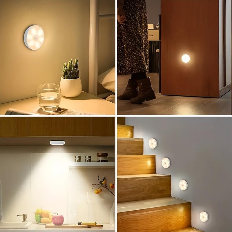 8 LED Rechargeable Motion Sensor Light Indoor, Adhesive Motion Sensor Night Light, White/Warm White, Suitable for Closets Cabinets Kitchens Hallways Stairs, Home Emergency Light, 1pc - Buy online at  Vibe In Cart.