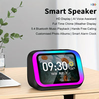 AI Smart Speaker, Smart Alarm Clock with Wireless Speaker & Dynamic RGB Light, Hi-Fi Stereo Sound, HD Smart Display, Answer/Make Call, Voice Assistant, Period Tracker, 2000mAh Battery, Portable Speakers - Charging Bedside Dig - Buy online at  Vibe In Cart.