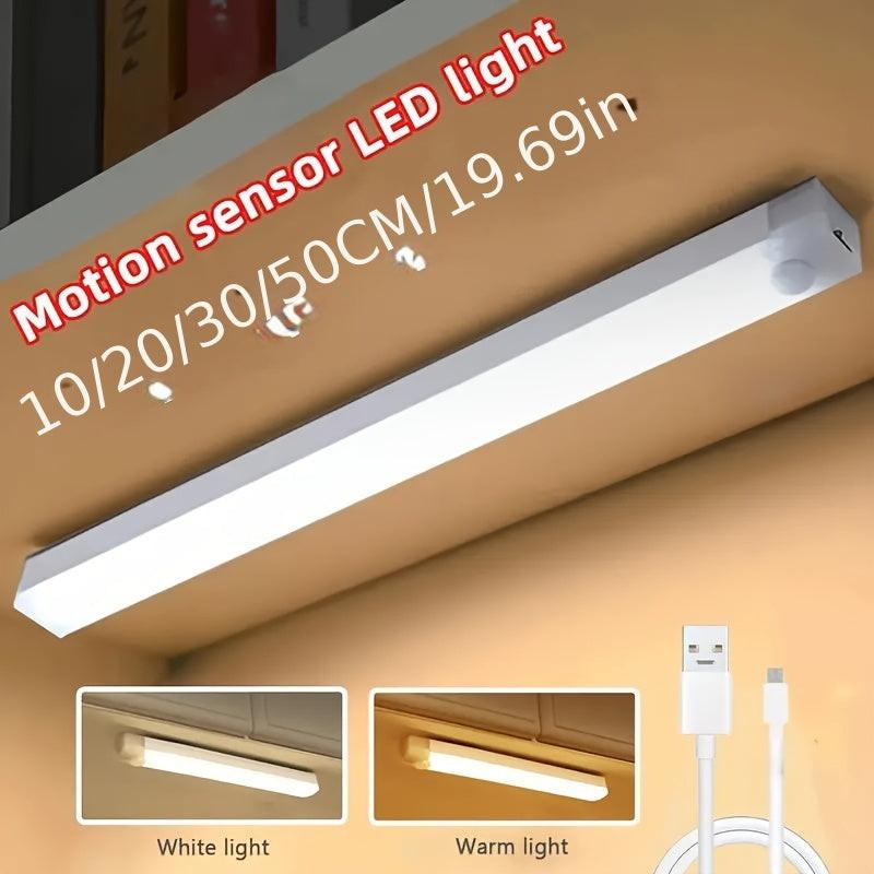 [Motion Sensor LED Light] 1pc White & Warm White Motion Sensor LED Light - Magnetic USB Rechargeable, 3.94"-19.69" Range, Battery/USB Powered, No Drill Required for RV, Kitchen, Wardrobe, Bedroom, Under Cabinet & Night Light - Buy online at  Vibe In Cart.