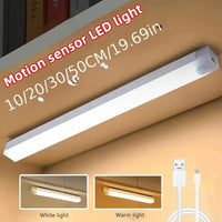[Motion Sensor LED Light] 1pc White & Warm White Motion Sensor LED Light - Magnetic USB Rechargeable, 3.94"-19.69" Range, Battery/USB Powered, No Drill Required for RV, Kitchen, Wardrobe, Bedroom, Under Cabinet & Night Light - Buy online at  Vibe In Cart.