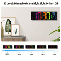 16.2'' Large Digital Wall Clock with Remote Control | Big LED, Dual Alarm, 8 RGB Colors, Auto Brightness, Date, Auto DST, Temperature, Night Light, Gym Clock for Living Room, Bedroom, Office Wall Decor - Maxstar - Buy online at  Vibe In Cart.