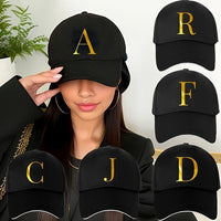 Unisex Polyester Baseball Cap | Adjustable Fit | Lightweight, Breathable & Quick-Dry | Golden Letter Print Embroidery 'M' or 'A' | Ideal for Outdoor Sports and Travel | Stylish Hip-Hop Dad Hat, Casual Wear Hat | Hiphop Style - Buy online at  Vibe In Cart.