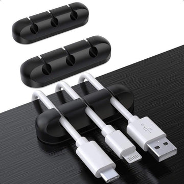 3pcs Self-Adhesive Cable Holder Clips - Black Plastic Cord Organizer for Desktop, USB Charging Cables, Power Cords, and More - Perfect for Home or Office Use, Cord Holder - Buy online at  Vibe In Cart.