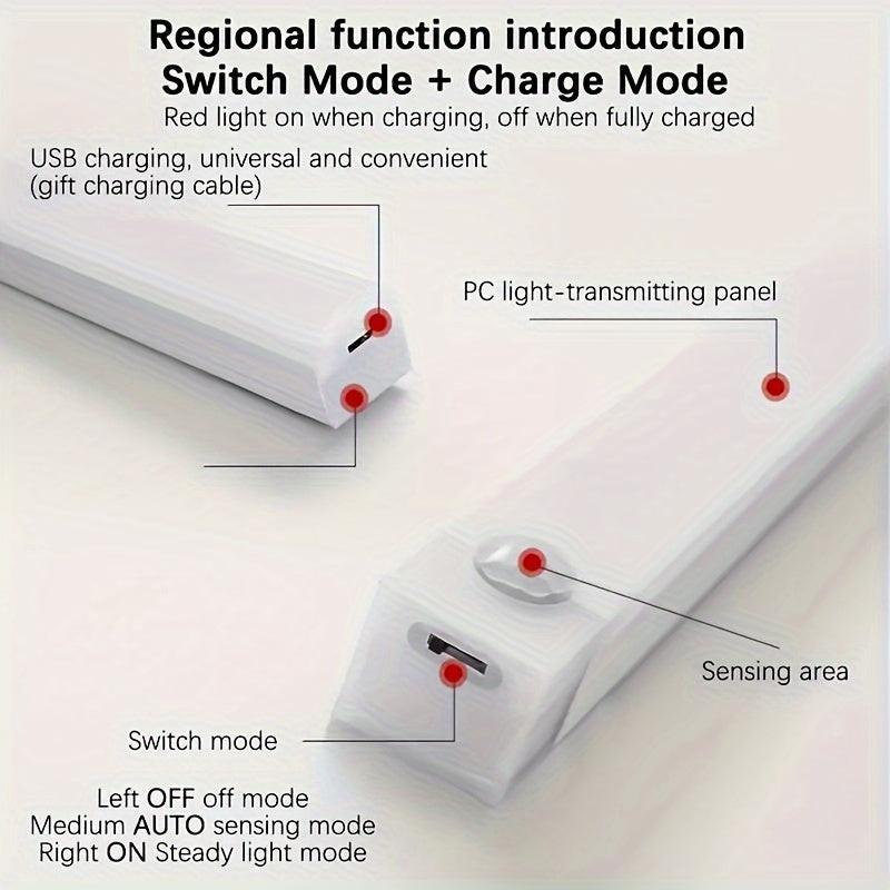 [Motion Sensor LED Light] 1pc White & Warm White Motion Sensor LED Light - Magnetic USB Rechargeable, 3.94"-19.69" Range, Battery/USB Powered, No Drill Required for RV, Kitchen, Wardrobe, Bedroom, Under Cabinet & Night Light - Buy online at  Vibe In Cart.