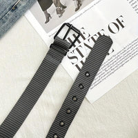 Breathable Nylon Fabric Belt, Youth Belt with Pin Buckle for Jeans, Regular Size Has 8 Holes, Belt Length 44.48 Inches,suitable for Men and Women. - Buy online at  Vibe In Cart.
