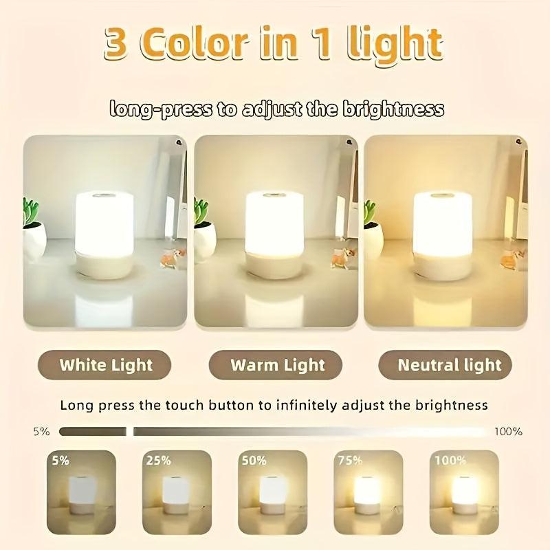 2025 Best-Selling Recommended Touch Bedside Lamp, Dimmable Desk Lamp, Three-Color Temperature White LED Light, USB Rechargeable, Portable Touch Night Light, Mini Night Light, Valentine's Day Gift, Bedroom Living Room Desk Dec - Buy online at  Vibe In Cart.