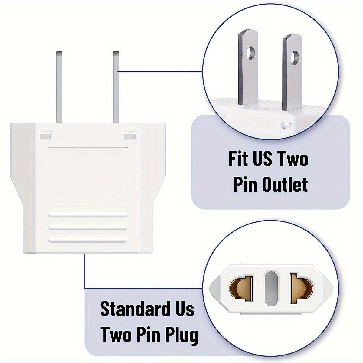 US Plug Adapter, European to USA Travel Plug Adapter, EU to US Plug Converter, Travel from Europe to USA Outlet, Power Travel Adapters European to American, Canada, Mexico, Japan - Buy online at  Vibe In Cart.