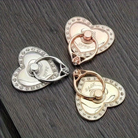 [360° Rotating | Durable] 360° Rotating Heart-Shaped Honeycomb Phone Stand | Foldable Adjustable Height, Durable Metal, Ergonomic Design | Hands-Free Viewing, Compatible with Most Phones, Car Mount, Decorative Accessory - Buy online at  Vibe In Cart.