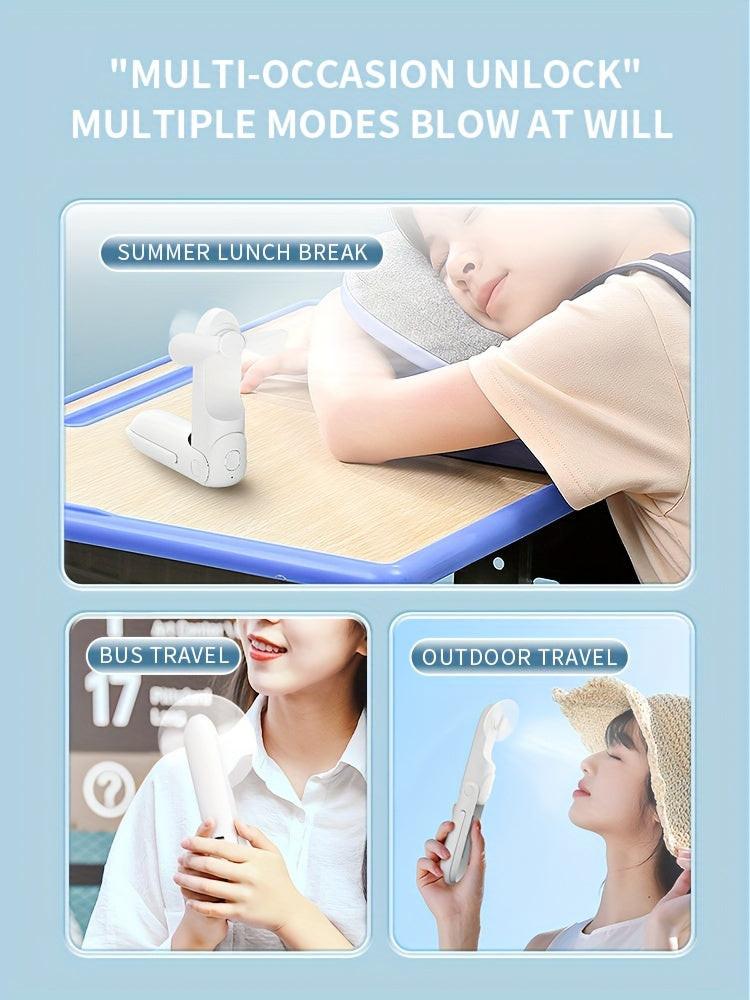 Compact And Portable Mini Fan That Folds, Featuring a High-Capacity, Extended Usage Time, Powerful Airflow, And Multifunctional Capabilities Including an Emergency Power Bank And Flashlight. Ideal for Outdoor Activities, Camp - Buy online at  Vibe In Cart.