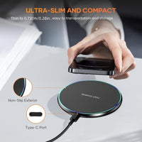 15W Wireless Fast Charger, Wireless Charging Station, Wireless Charging Pad, Induction Charger, Comes with aperture effect, for iPhone 12 13 14 15 16 Series, Compact and convenient to carry, Holiday Gifts, Black & White, Trav - Buy online at  Vibe In Cart.