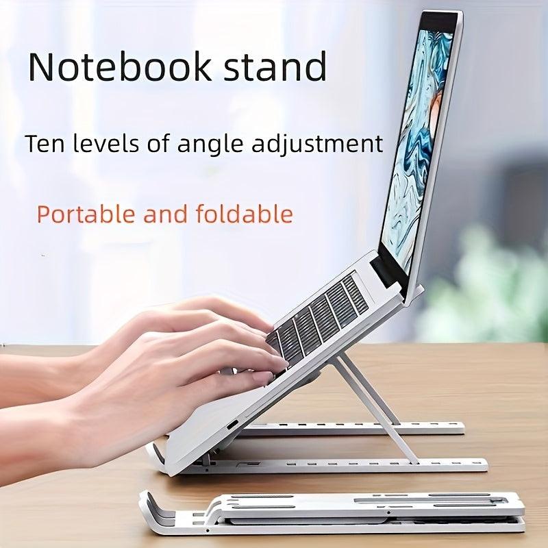 [Foldable Laptop Stand] Portable, Foldable, Ventilated ABS Plastic Adjustable Laptop Stand | Sturdy Design with Anti-Slip Pads, Lightweight and Easy to Clean, Durable Laptop Cooling Stand - Buy online at  Vibe In Cart.