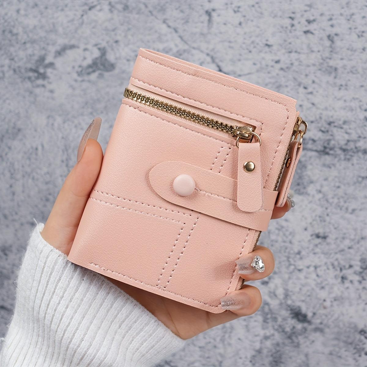 New Women'S Short Two-Fold Coin Purse for Storing Bank Cards, Credit Cards, And Multiple Card Slots with a Zipper Wallet. - Buy online at  Vibe In Cart.