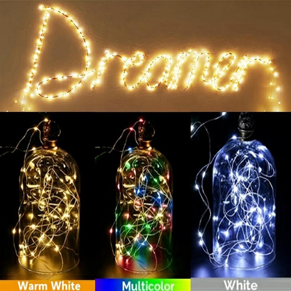[USB Fairy String Lights] 1pc 20/50/100 LED USB Fairy Lights | Copper Wire String Lights, Warm White Multicolor White | Home, Bedroom, Wedding, Christmas, Holiday, Halloween Decorations - Buy online at  Vibe In Cart.