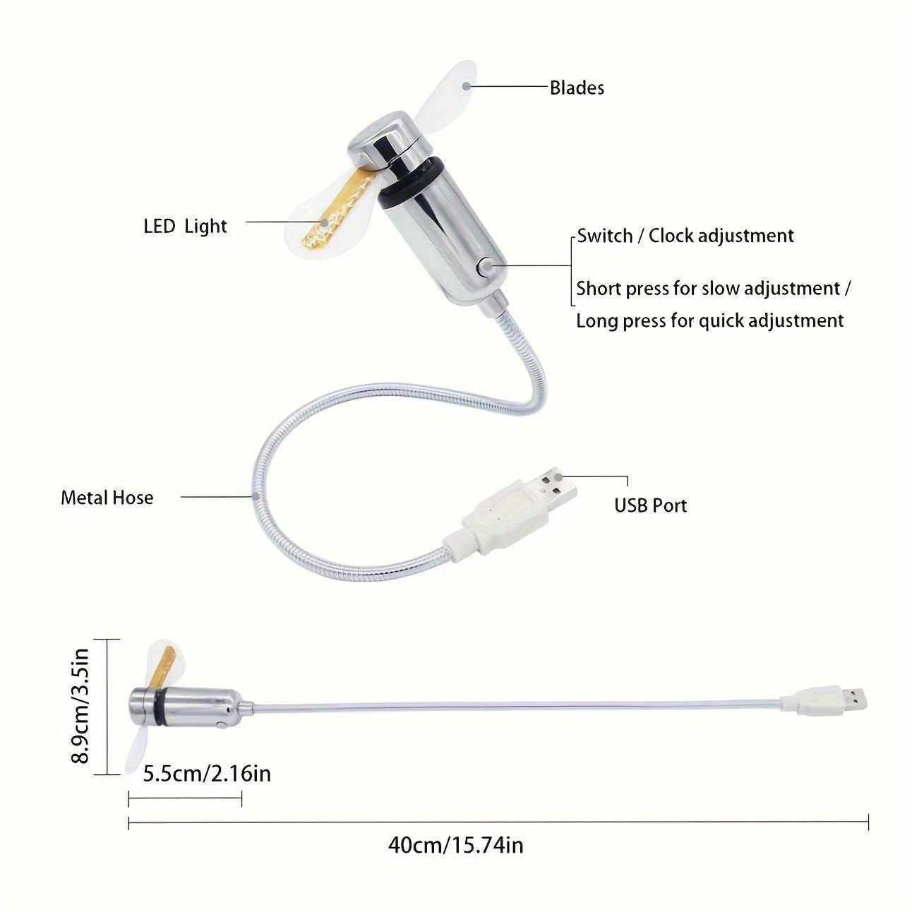 Clock Fan USB Fan LED Time Display Portable Cooling Fan For Desktop And Laptop Computers - Buy online at  Vibe In Cart.
