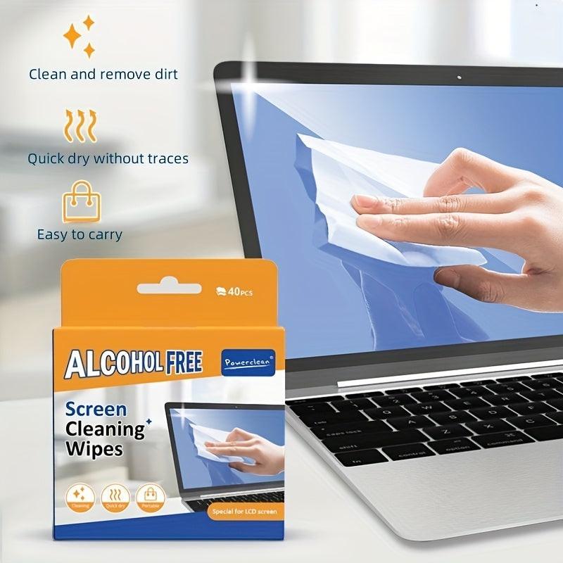 [40 Individually Packed] 40 Individually Packed Cleaning Wipes - 1 Box | Portable LCD Screen Cleaner for Phones, Computers, TVs, Tablets & Laptops | Quick Dust & Stain Removal, No Residue, Home & Office Use - Buy online at  Vibe In Cart.