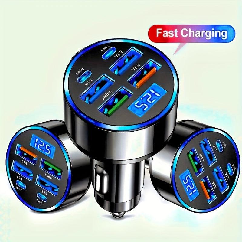 1 Ultra-Fast Phone Charger with 6-in-1 Voltage Detection & Digital Display, USB-C/Type-C Compatible Car Charger Adapter for Road Trips, Travelers Essential, Portable Power Bank, Fast Charging Adapter, Car Charger Adapter, Tra - Buy online at  Vibe In Cart.