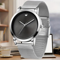 Men' Minimalist Stainless Steel with Analog - Quartz Movement Round Wristwatch Suitable for Casual Attire, Casual & Professional, & Low-Maintenance, Ideal Gift for Men - Buy online at  Vibe In Cart.