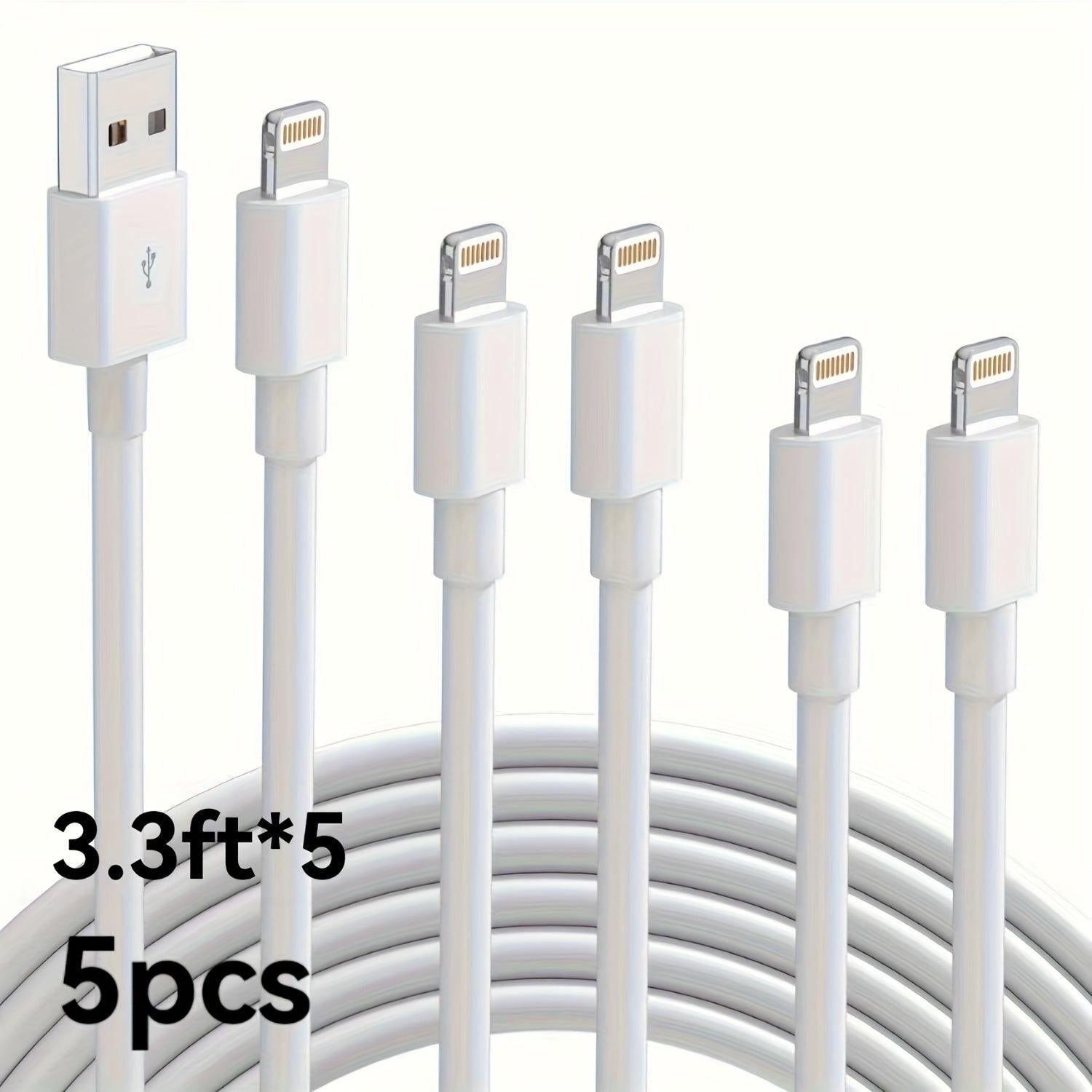 5pcs MFi Certified 6ft Lightning to USB Fast Charging Cables for iPhone 12/11 Pro/11/XS MAX/XR/8/7/6s/6/5S/SE and for iPad Pro Original - Buy online at  Vibe In Cart.