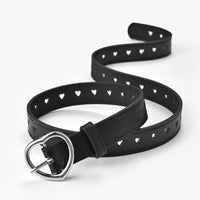 A Single Pack of PU Women'S Heart-Shaped Buckle, Simple And Stylish, Korean Version Ins Women'S Belt with Heart-Shaped Hollow Decoration for Dresses And Jeans. - Buy online at  Vibe In Cart.