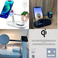 Magnetic 5in 1 Wireless Charger Stand 3 devices at the same time, 15W Qi Fast Charging Dock Station Holder 3 adjustable Light Compatible with iPhone17/16/15/14/13/12 Pro Max Mini, iWatch SE/6/5/4/3/2, AirPods 3/2/Pro iPhone 1 - Buy online at  Vibe In Cart.