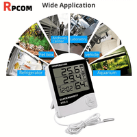 HTC-2 Temperature And Humidity Monitor with Clock, Alarm, And Calendar, Digital Thermometer Hygrometer for Indoor And Outdoor Use, Includes Back Stand for Home Or Office - Buy online at  Vibe In Cart.