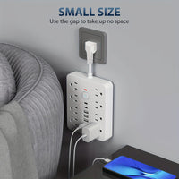 1pc Heavy-Duty Power Strip with 8 AC Outlets (Including Dual USB-Powered sockets), 4 USB-A + 2 USB-C Ports, Individual ON/Off Switches, Overload Protection & Compact Extension Cord - for Home, Office, Gaming, Travel - North A - Buy online at  Vibe In Cart.