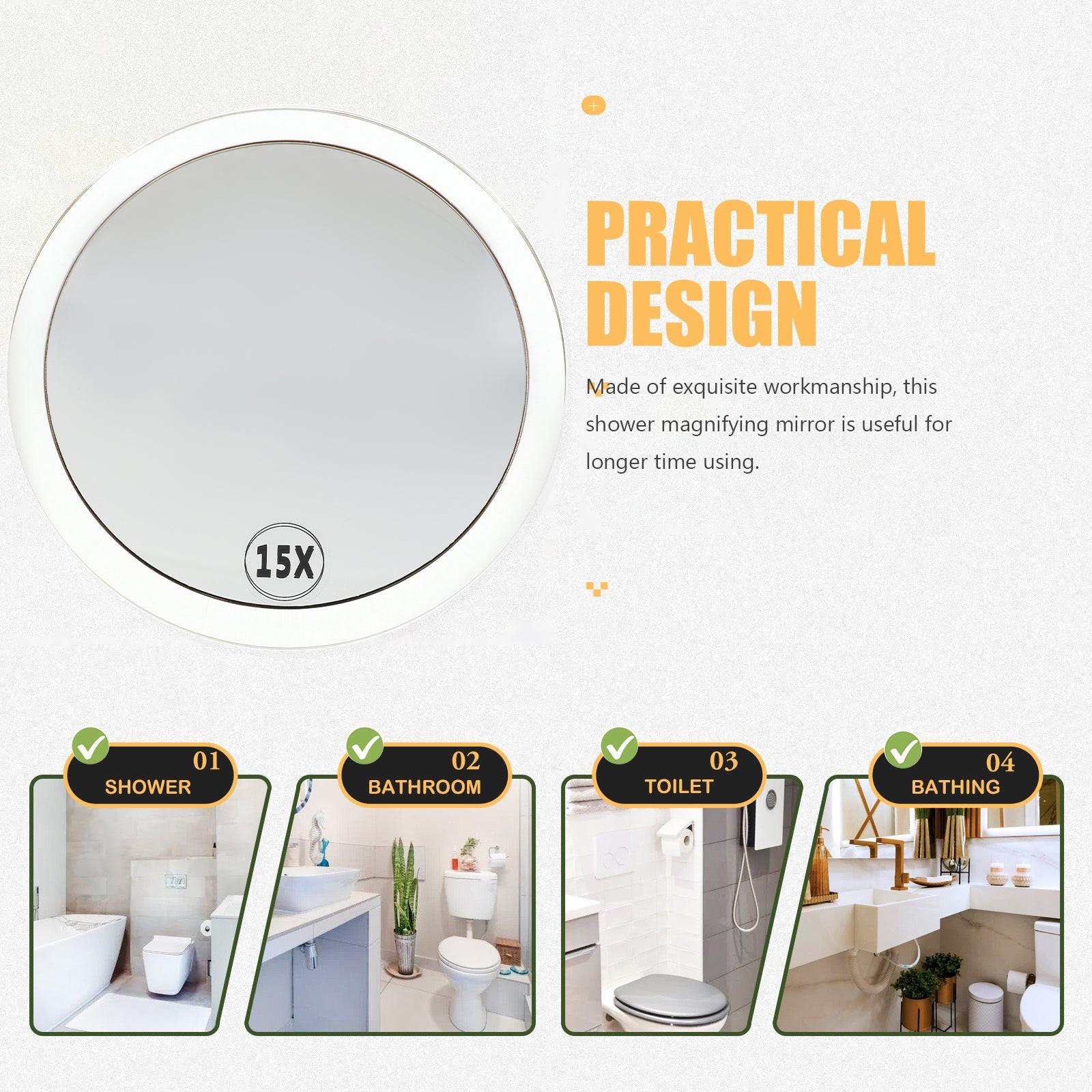 15x Magnification Mirror With Suction Cup Blackhead Compact Remove Pores Tool Bathroom Makeup Mirror Single Side - Buy online at  Vibe In Cart.