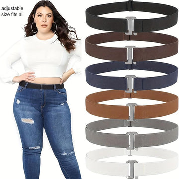 2D Flat, 1pc Women No Show Stretch Belt Invisible Elastic Web Strap Belt with Flat Buckle for Jeans Pants Dresses - Buy online at  Vibe In Cart.
