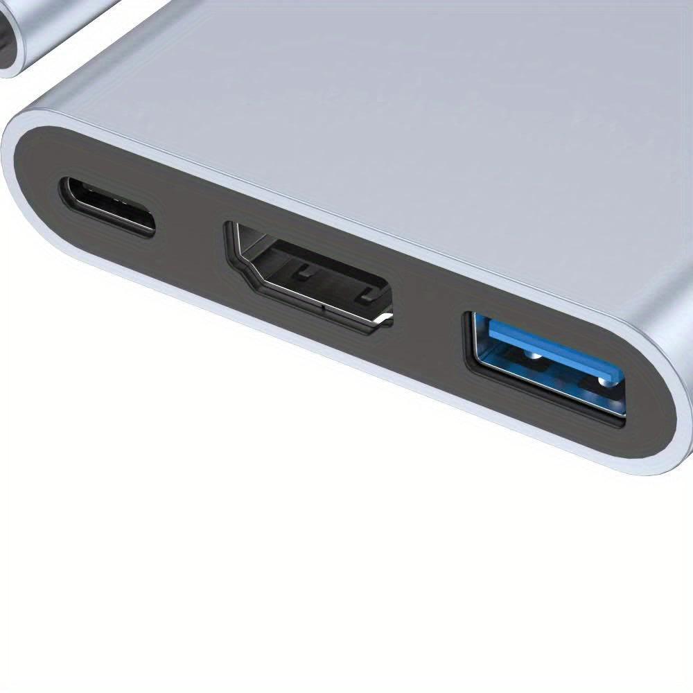 [3-in-1 USB C Hub] 3-in-1 USB C Hub | Thunderbolt 3 to HDTV 4K Output, USB 3.0 Port & 60W PD Charging, Compact Metal USB-C Adapter for MacBook Pro/Air, Galaxy S8/S9, Laptops - Buy online at  Vibe In Cart.