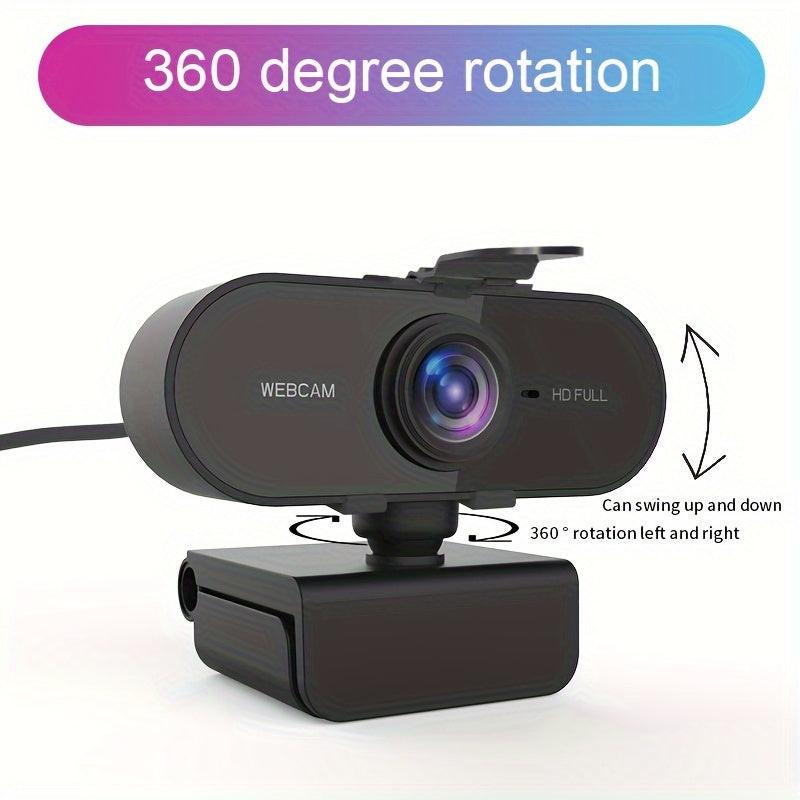 [HD Webcam with Privacy Cover] 1080P Full HD Webcam with Auto-Focus & Privacy Cover | USB Plug-And-Play, Built-In Microphone, for Gaming, Video Conferencing, Laptop & Desktop - Buy online at  Vibe In Cart.