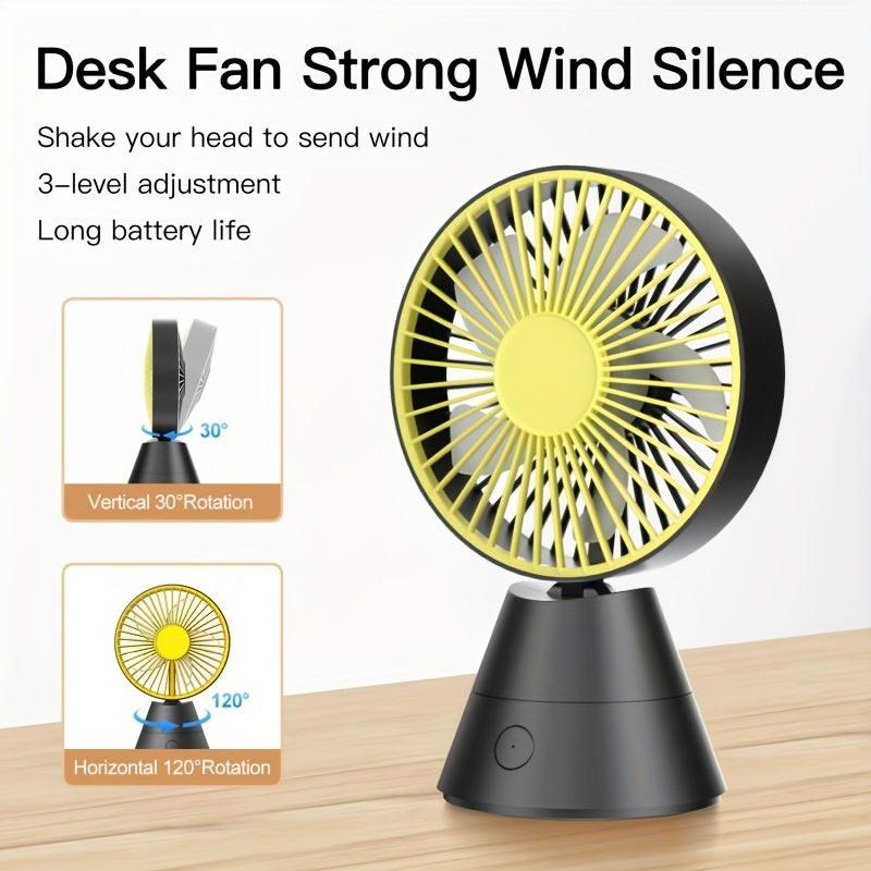 A Desktop Fan That Can Swing Automatically, Portable Fan, 1800mAh/USB Rechargeable Battery, Suitable for Home, Office, Dormitory, Outdoor And Travel Lightweight Portable Cooling Birthday/summer, Office Cooling, Desk Fan, Slee - Buy online at  Vibe In Cart.