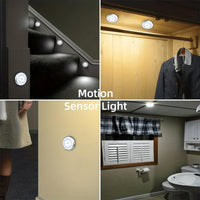 Motion Sensor Puck Lights Available in Sets of 3, 6, 9, Or 12, These Battery-Operated LED Night Lights Are Perfect for Illuminating Stairs, Closets, And Under Cabinets. They Can Be Easily Stuck Anywhere in Your Home, Kitchen, - Buy online at  Vibe In Cart.