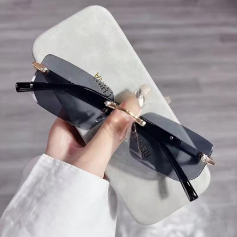 1pc Trendy Rimless Y2K Glasses for Women Men Punk Frameless Rectangle Glasses Retro Gradient Shades Driving Travel UV400 Eyewear The Perfect Gift - Buy online at  Vibe In Cart.
