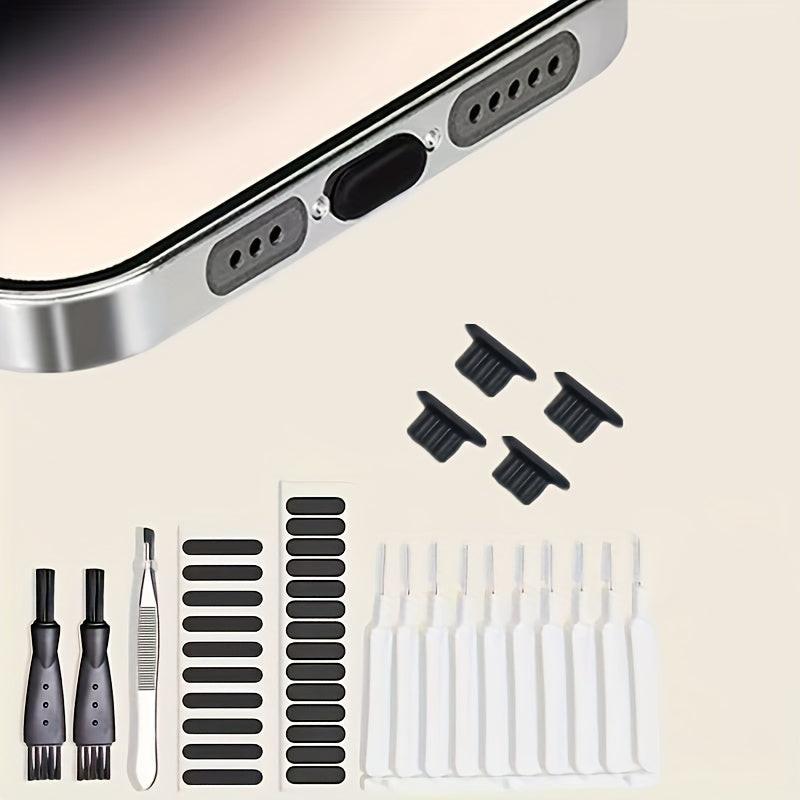 iPhone/Type-C Phone Cleaning Maintenance Kit with Dust Plugs, Speaker Protectors, Tweezers, and Keyboard Cleaning Brush - No Battery Required - Buy online at  Vibe In Cart.