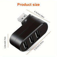 High Quality For Laptop For PC Hub USB Rotate Splitter Mini Adapter 3 Ports - Buy online at  Vibe In Cart.