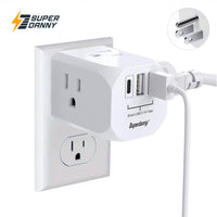 7 In 1 Multi Plug Outlet Extender With 3 USB Ports (1 USB-C) & 4 AC Outlets, 15A/1875W For Home, Office, Dorm & Travel - Ideal For Charging Multiple Devices - Buy online at  Vibe In Cart.