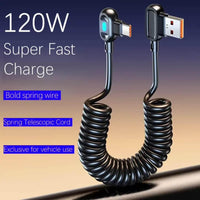 [120W Fast Car Charger] 120W Max Fast Charging Coiled Type-C Car Charger Cable | 90° Elbow Design for Smartphones & Tablets | YXQXYTW - Buy online at  Vibe In Cart.