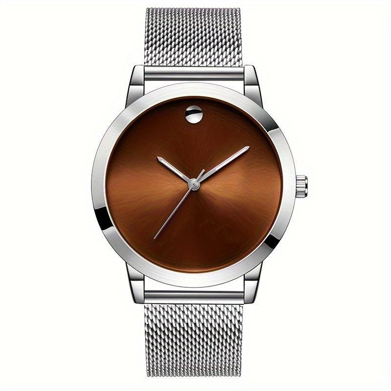 Men' Minimalist Stainless Steel with Analog - Quartz Movement Round Wristwatch Suitable for Casual Attire, Casual & Professional, & Low-Maintenance, Ideal Gift for Men - Buy online at  Vibe In Cart.