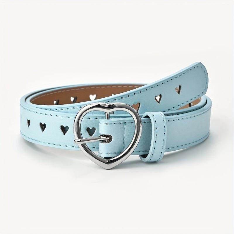 A Single Pack of PU Women'S Heart-Shaped Buckle, Simple And Stylish, Korean Version Ins Women'S Belt with Heart-Shaped Hollow Decoration for Dresses And Jeans. - Buy online at  Vibe In Cart.