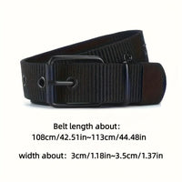 Breathable Nylon Fabric Belt, Youth Belt with Pin Buckle for Jeans, Regular Size Has 8 Holes, Belt Length 44.48 Inches,suitable for Men and Women. - Buy online at  Vibe In Cart.