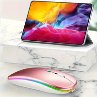 Rechargeable LED Backlit Wireless Mouse, Ultra-Thin 2.4G/5.2 Dual Mode Silent Portable USB Optical Gaming Mouse, Compatible with Laptop/Desktop/Tablet, Ambidextrous Design, 500mAh Battery, Type-C Charging, No Charger Included - Buy online at  Vibe In Cart.