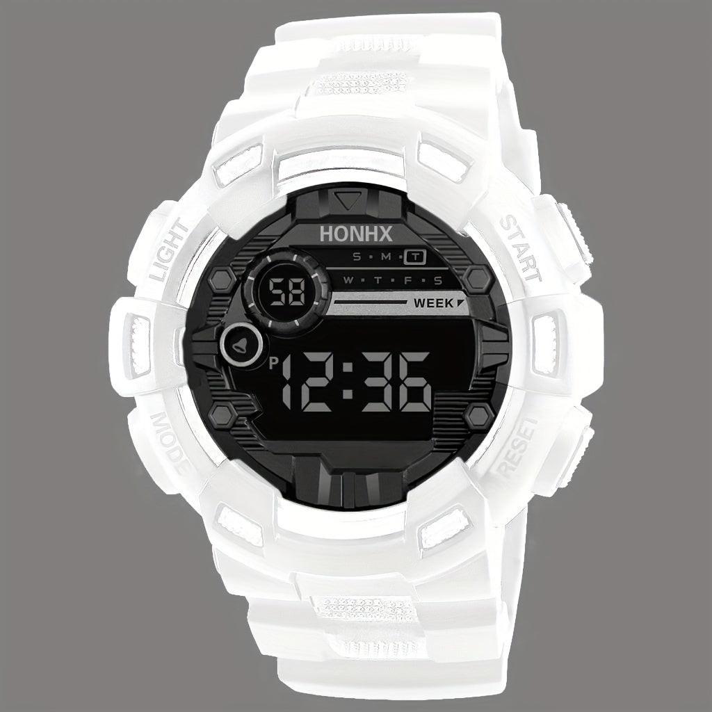 [HONORX Digital Sports Watch] HONORX Digital Sports Watch | Sleek Black with Rose Golden Accents, Silicone Band, Battery-Powered, Non-Waterproof, Casual Style with Easy-to-Read Display - Buy online at  Vibe In Cart.