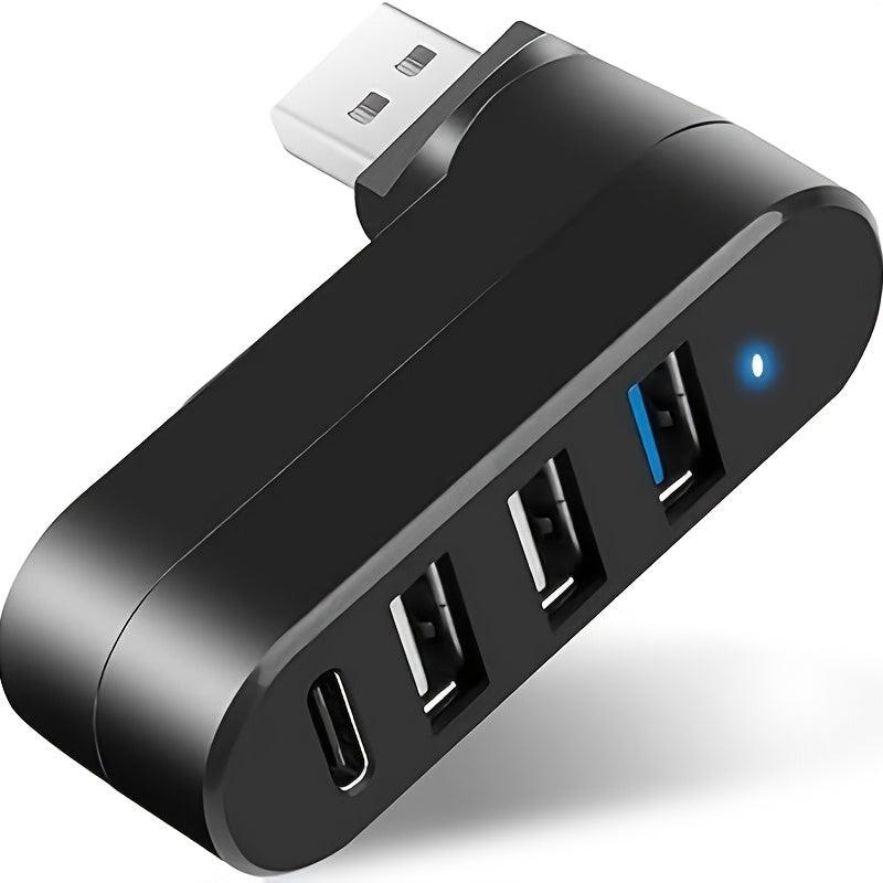 [USB 3.0 Hub] 4-Port USB 3.0 Hub [90°, 180° Rotatable], USB Splitter, 3 USB Ports and 1 USB C Power/Data Port, USB Extender for Laptops, Cars, iMacs, MacBook Air, MacBook Pro, etc - Buy online at  Vibe In Cart.