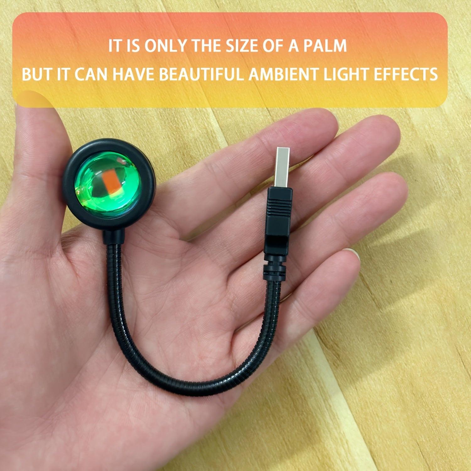 Modern USB- Projector Lamp with Rainbow & Sunset Color Changing Floor/Desk Lamp - USB-Operated Night Light Suitable for Bedroom, Living Room Decor, Romantic Gift, Plug-in Table Light - Buy online at  Vibe In Cart.