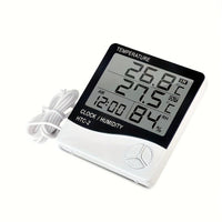 HTC-2 Temperature And Humidity Monitor with Clock, Alarm, And Calendar, Digital Thermometer Hygrometer for Indoor And Outdoor Use, Includes Back Stand for Home Or Office - Buy online at  Vibe In Cart.