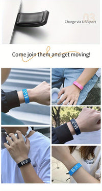 Unisex Digital Watch With Alarm, Pedometer, Timer, Luminous In White