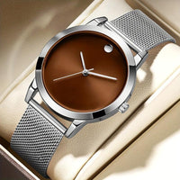 Men' Minimalist Stainless Steel with Analog - Quartz Movement Round Wristwatch Suitable for Casual Attire, Casual & Professional, & Low-Maintenance, Ideal Gift for Men - Buy online at  Vibe In Cart.