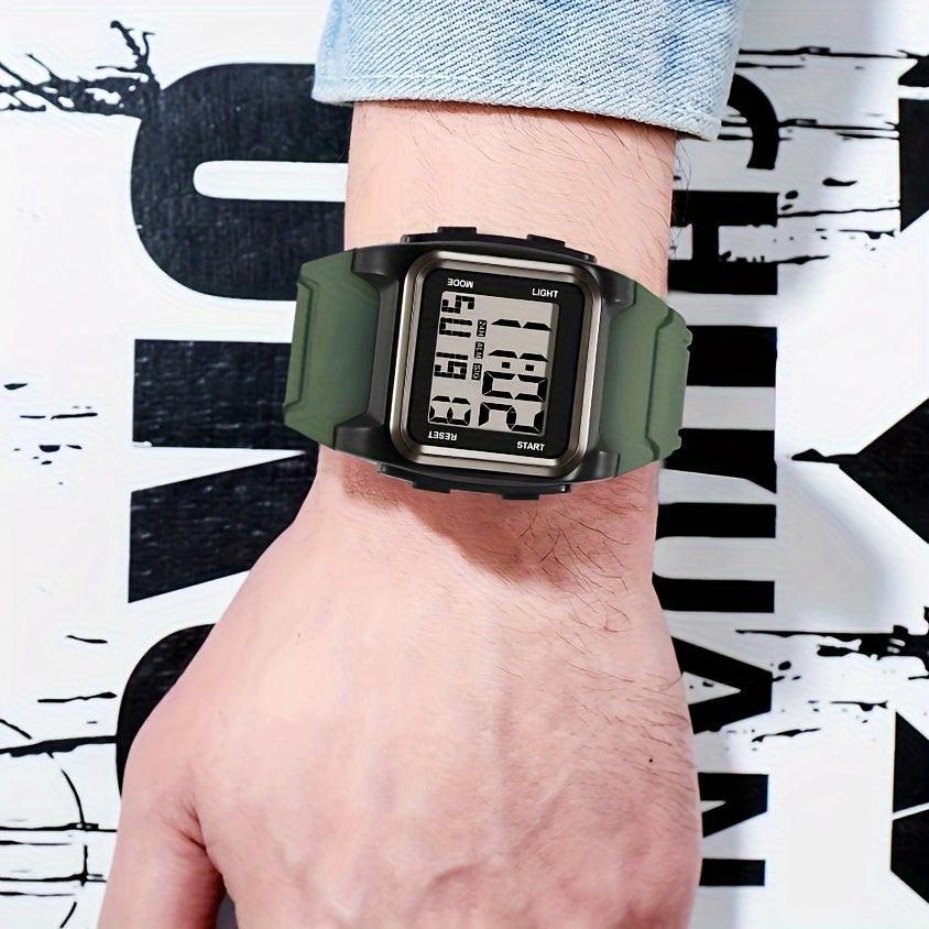 Stylish Square Large Screen Sports Electronic Watch, Night Light Wrist Watch, Suitable For Boys And Girls, Birthday Gift - Buy online at  Vibe In Cart.