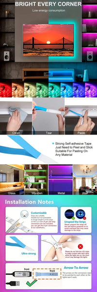 [1 Set RGB LED Strip] 1 Set 3.28-100ft/1-30m RGB 2835 LED Flexible Strand Diode Strip Light with 5V USB | for TV Backlight Room Decoration | Without Battery - Buy online at  Vibe In Cart.