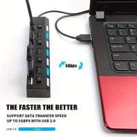 1 4-port/7-port USB Connector | Computer Mouse Keyboard Memory Card Standalone Switch Universal Hub Compatible with Laptops, USB Power Mode 5V, USB2.0 Interface - Buy online at  Vibe In Cart.